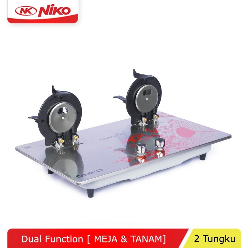 NIKO Kompor Gas Stainless - TITANIUM FLIP 2 Tungku - Garansi Resmi 1 Tahun