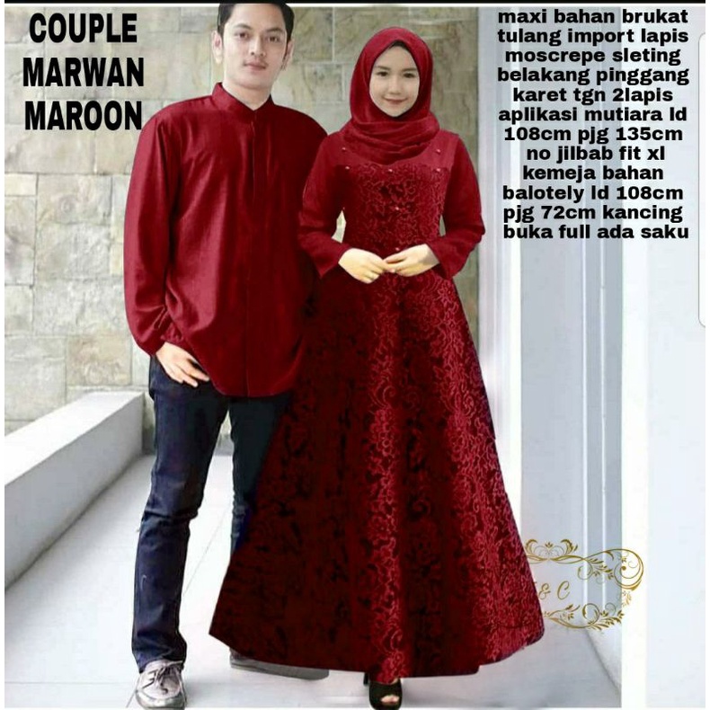 CP MARWAN FASHION PAKAIAN PASANGAN COUPLE KEMEJA DAN GAMIS MAXY FEHM