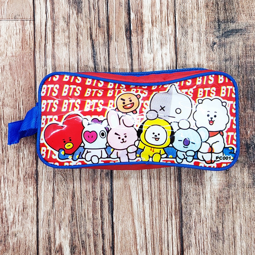 KOTAK PENSIL BT21 KPOP / TEMPAT ALAT TULIS BT21 TERLARIS-K.P - BT21 MERAH MR