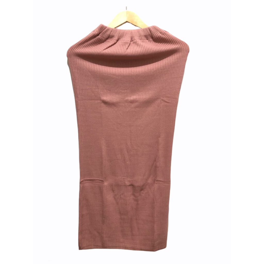 Rok Span Rajut  Rok Rajut Panjang Rok Span Knitted Panjang Rok Panjang Polos Rok Hitam Polos Rok Kerja Wanita-Peach