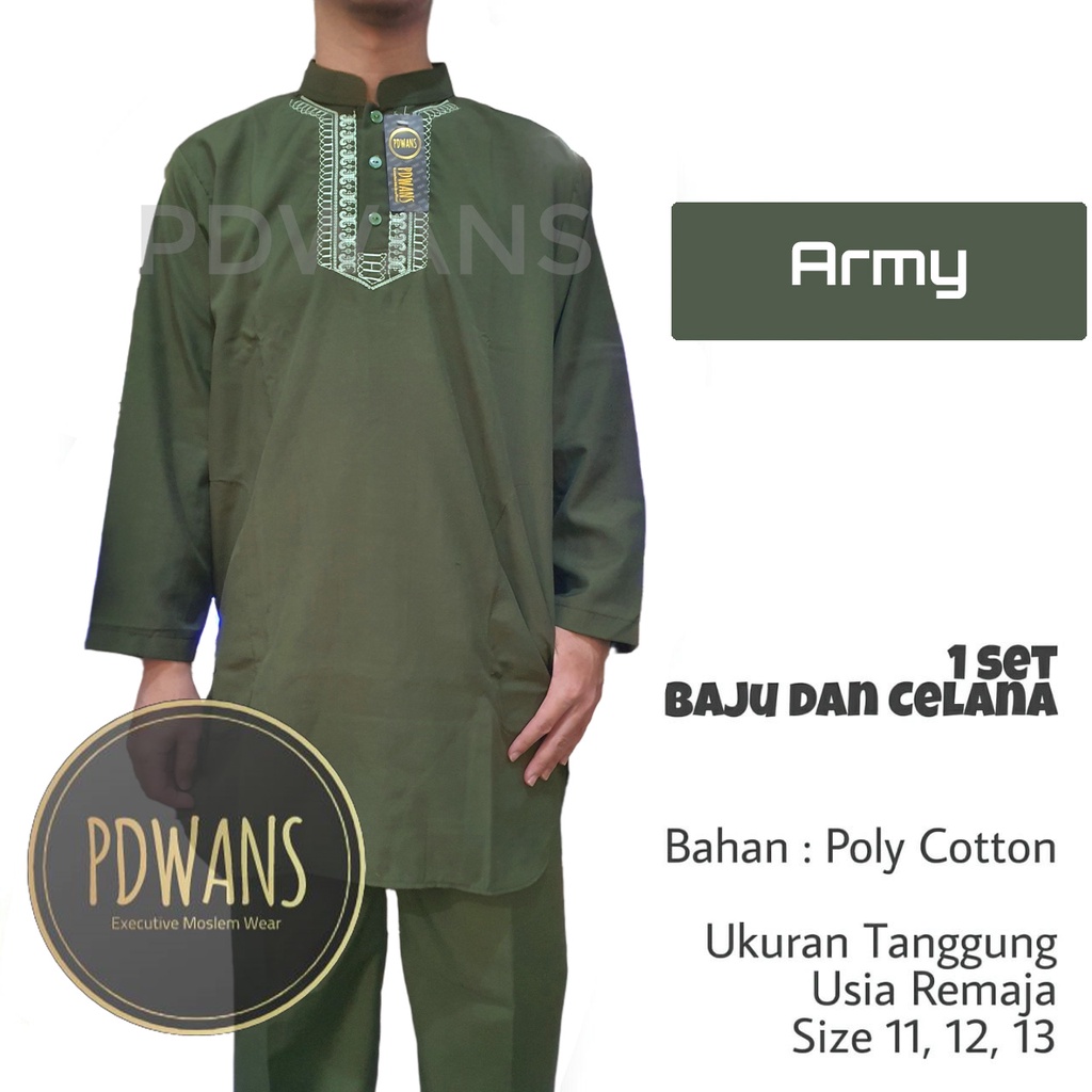 BAJU KOKO Setelan Pakistan Remaja Warna Ukuran Tanggung 11 12 13 14 15 Tahun BGM03 - PDWANS