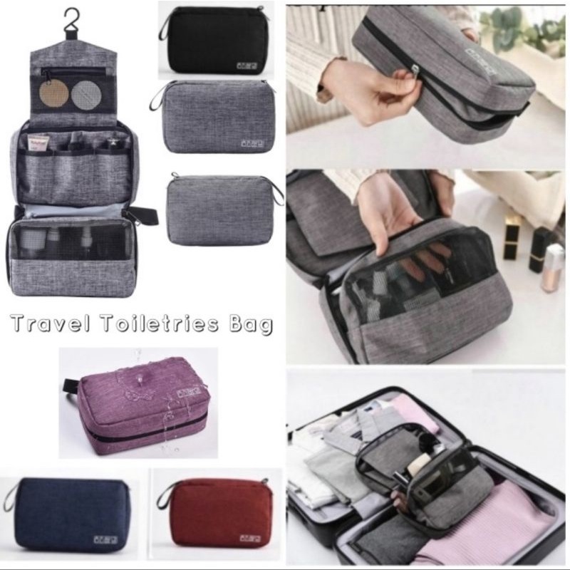 Oxford Travel Toiletries Wash Bag/ Cosmetic Bag /Tas Alat Mandi