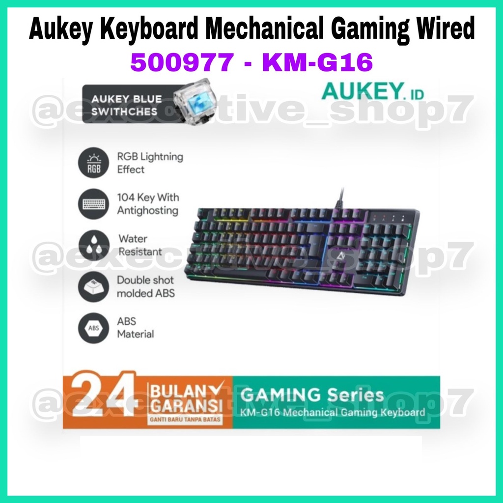 Aukey Keyboard Mechanical Gaming Wired 500977 - KM-G16