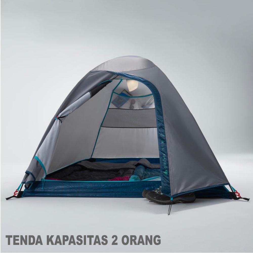 TENDA CAMPING QUECHUA MH 100 KAPASITAS 2 DAN 3 ORANG PRODUK IMPORT TENDA KEMAH  ORIGINAL QUECHUA