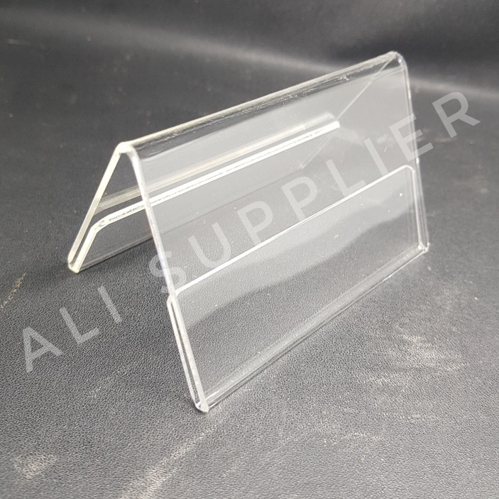 Acrylic / akrilik tent card 2 sisi uk. kartu Nama / akrilik display