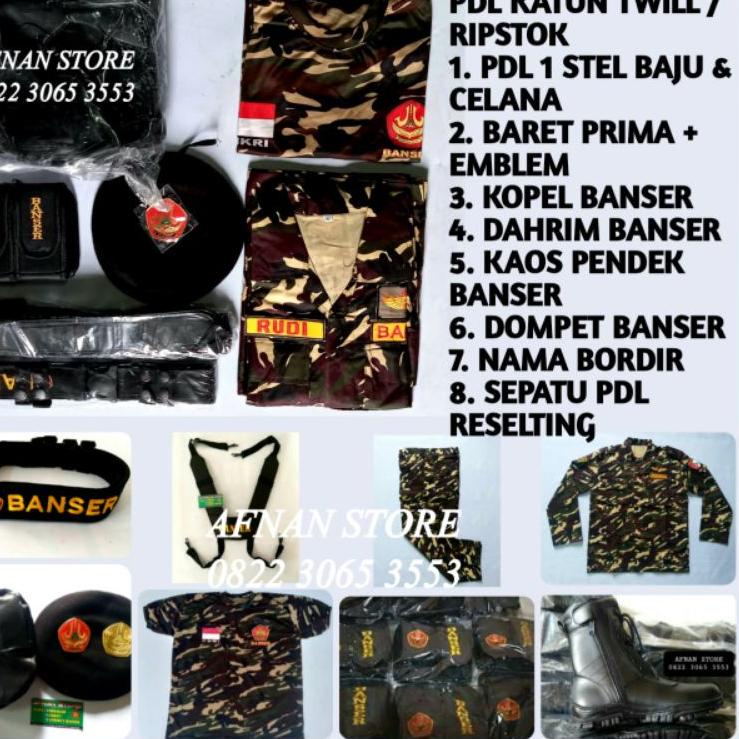 Terbaru.. Seragam Banser Fullset PDL REPSTOK/ KATUN TWILL + SEPATU PDL RESELTING dompet dan kaos.pen