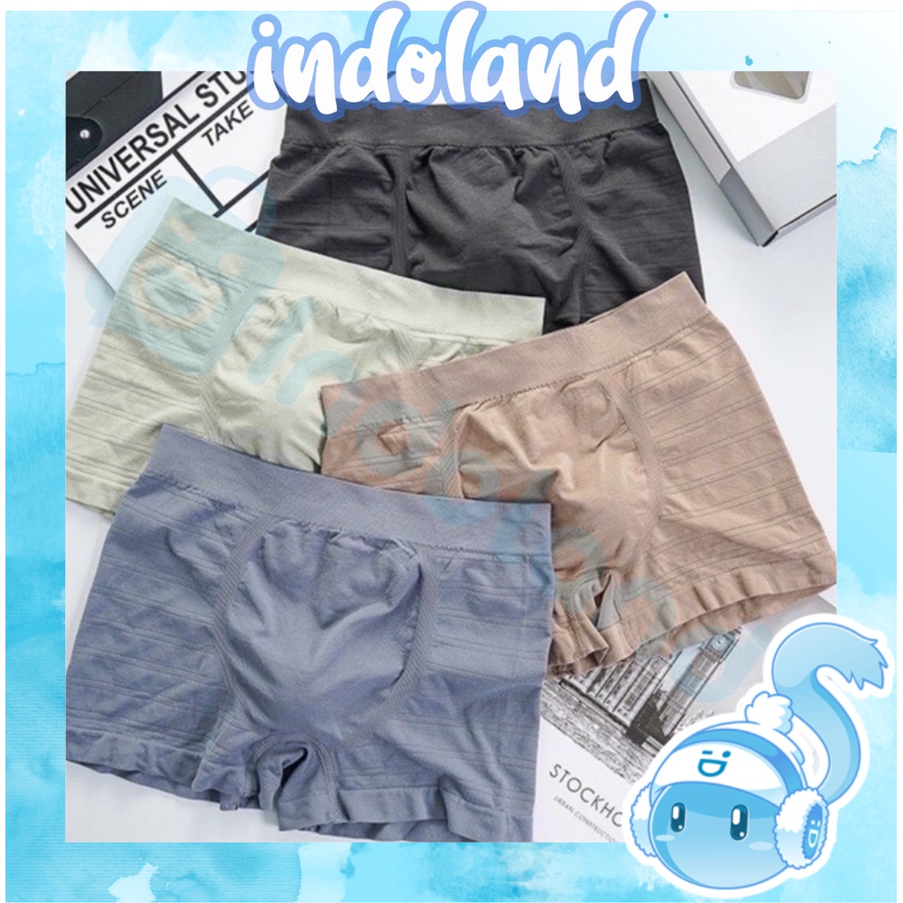 INDOLAND Celana Dalam Pria Boxer Polos Melar Import Murah B061