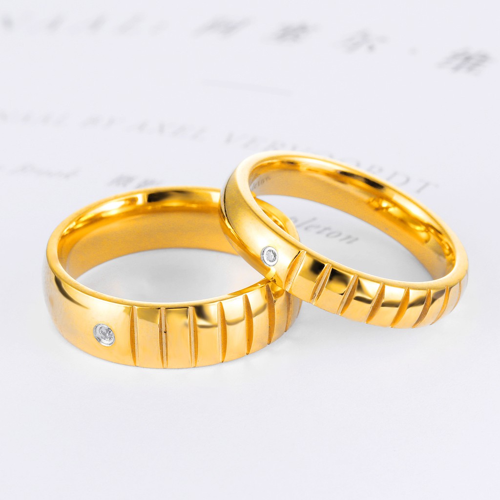 [ BARU ] Cincin Couple Emas / Biru Titanium Couple Ring Tunangan / Nikah / Pasangan / Kawin C074