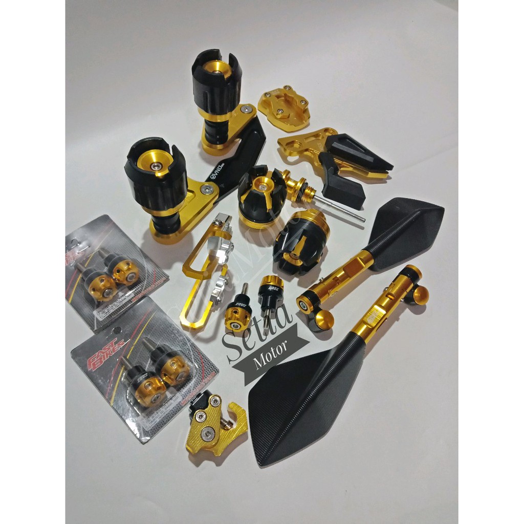 Paket Set Variasi Modif Nmax - Aerox Spion Jalu Breket Pelindung Knalpot Cover Murah