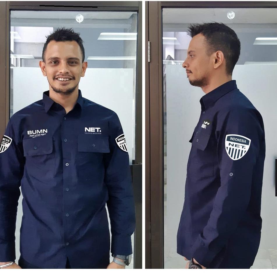 ✹Terlaris Seragam PDL Baju Net TV, Seragam Hitam Biru Dongker Polos 66 ➻