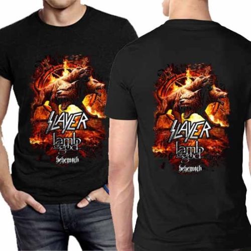 Kaos 2 Sisi Tshirt Slayer Lamb Of God Behemoth Tour Band