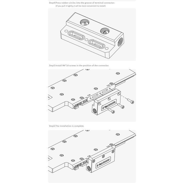 BARROW BSDQT-PA L Type Acrylic GPU Water Block Bridge Refit