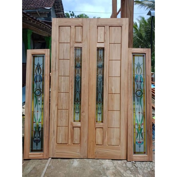 pintu kupu2/kuputarung plus cendela jati kampung
