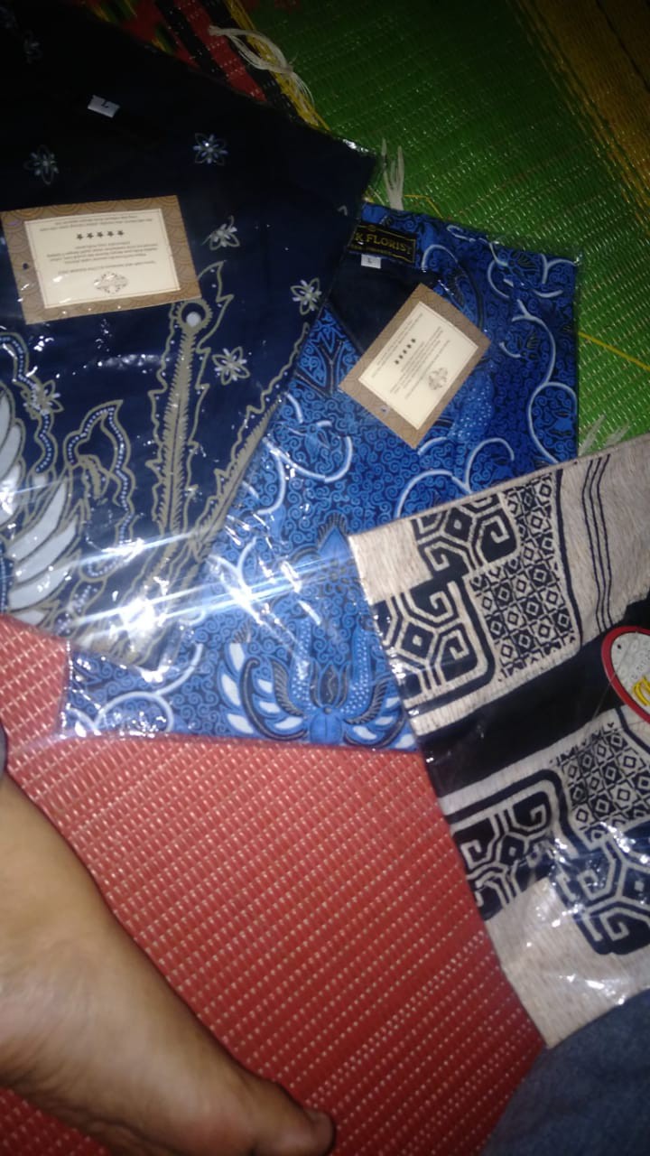 Arfana Navy Kemeja Batik Pria Full Furing Bahan Katun Sragenan