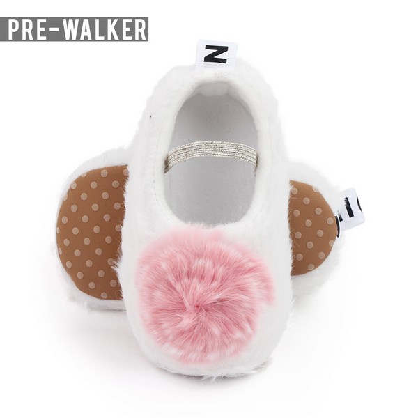 Sepatu Bayi Perempuan Flat Bulu Lucu - Sepatu Prewalker Baby Girl S1217