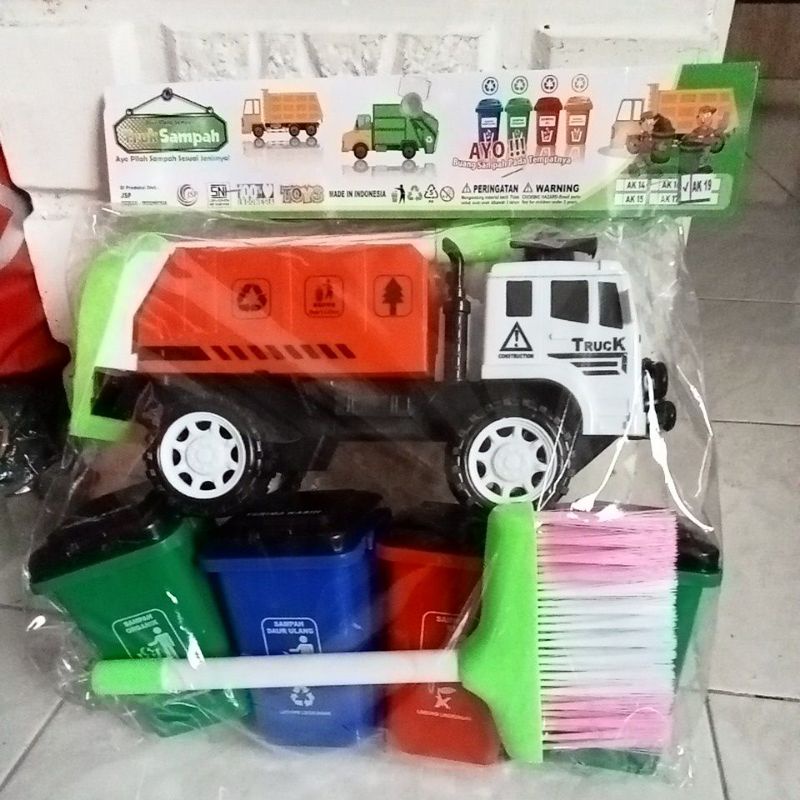 AK 19 - Mainan Truk Box Sampah + Tempat Sampah Besar Alat Kebersihan AK19