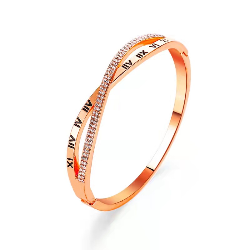 [COD] Gelang Wanita Diamond Titanium premium Lapis Rose Gold Fashion Import-SP-18 Rosegold