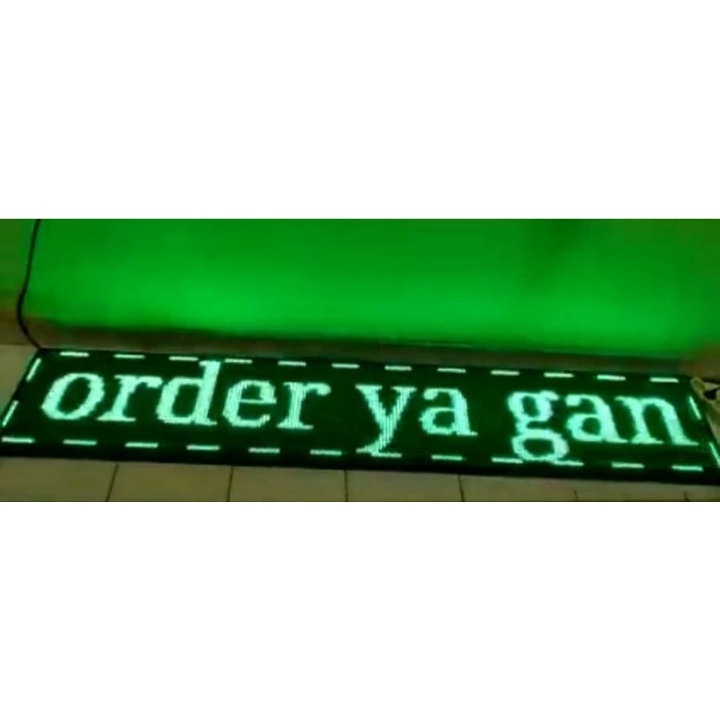 LED Running Text Outdoor waterproof anti air hujan 200cm x 40cm 2m