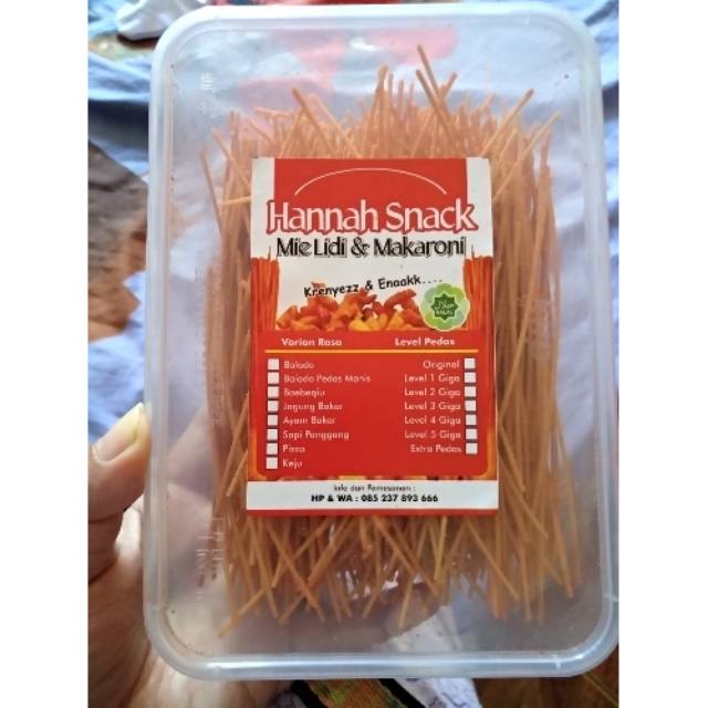 

Mie Lidi Kemasan Box 150gr