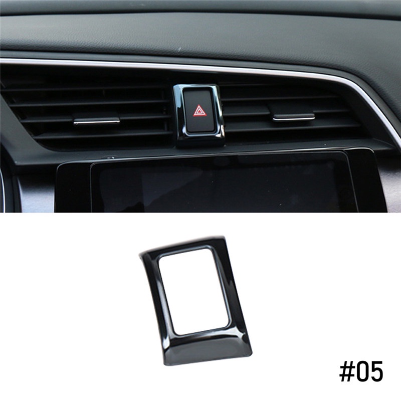 TK 1PC Car Center Console Emergency light Warning Light Frame Styling Stickers For Honda Civic 2016-2020 10th