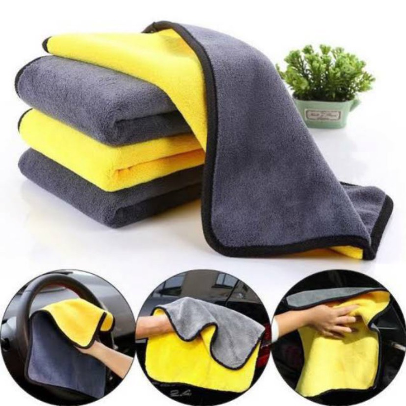 ( BISA COD ) PROMO KAIN LAP KUNING 2 SISI MICROFIBER / KAIN LAP MOBIL MOTOR SERBAGUNA 2 SISI / KAIN LAP TEBAL / MICROFIBER TEBAL SERBAGUNA / KAIN LAP KUNING ABU 2 SISI