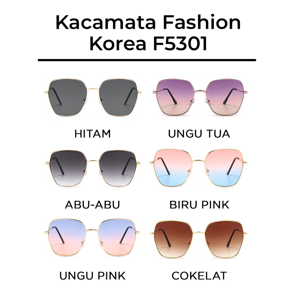 OPTIC - F5301 Kacamata Fashion / Kacamata Fashion Wanita / Kacamata Korea Frame Besi / Kacamata Fashion Retro / Kacamata Import