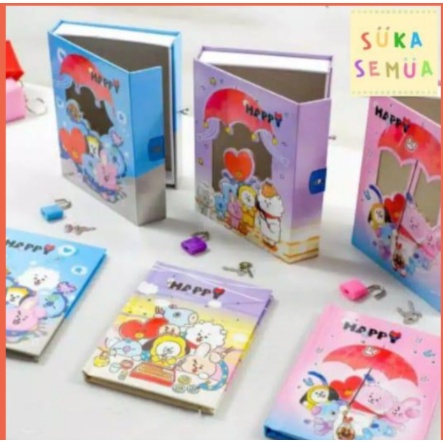 

WAJIB PUNYA Buku Diary BT21 - BTS dalam box + gembok // Note Book Notebook Buku Catatan Harian Hardbox Tebal Dengan Kunci BERKUALITAS.,,,