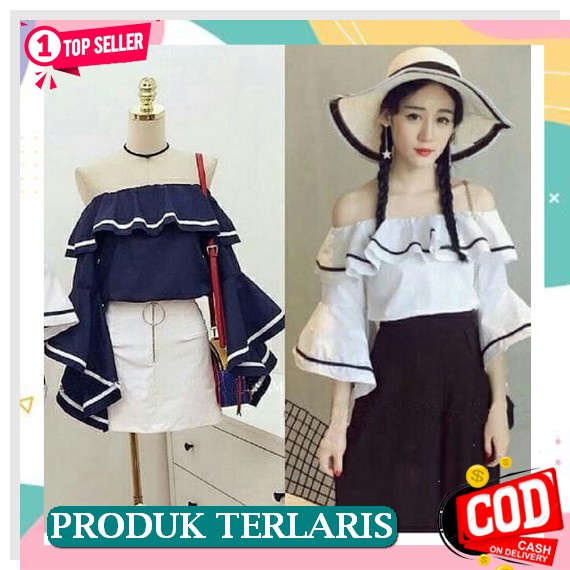 Blouse Wanita Blus Remaja Remaja Import Korea Korean Style Cewek Fashion Bluse Terbaru Murah Atasan 