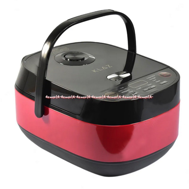 Klaz Rice Cooker Digital Red Black 1.5L Memasak Nasi Bubur Sup Kukus Biji-bijian Kue Claypot