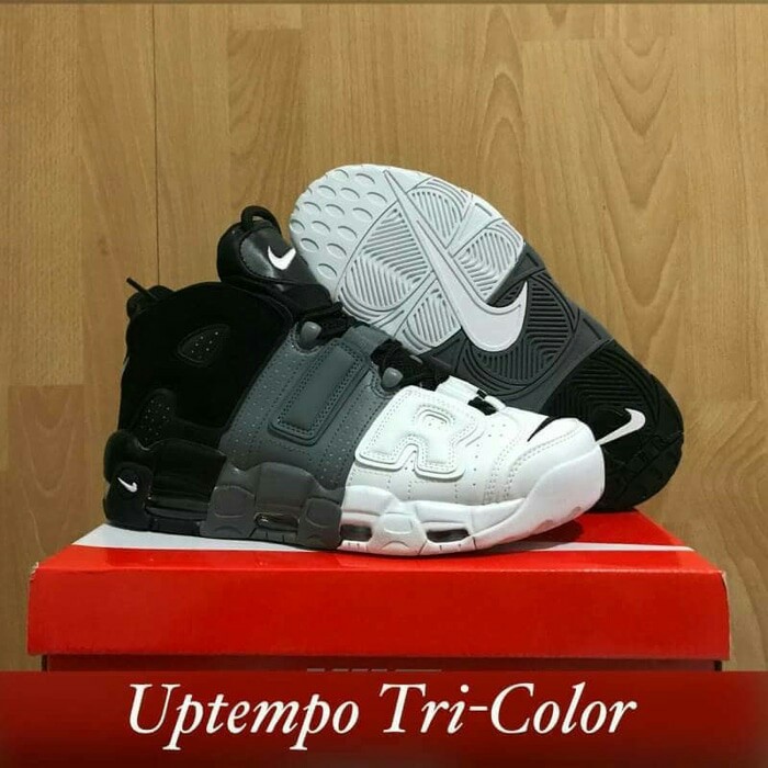 sepatu basket nike air uptempo high tri color