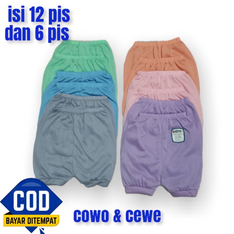 celana segi warna pastel usia 0-6 bulan