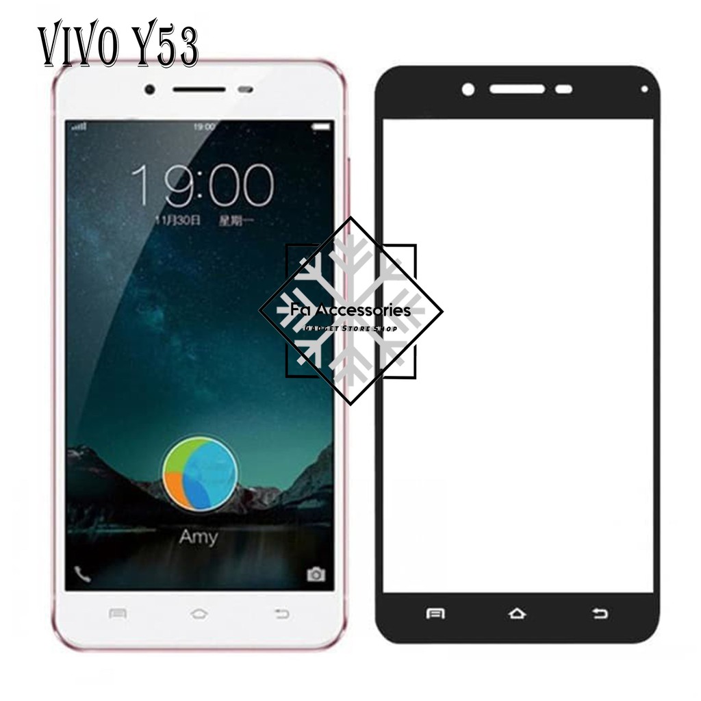 TEMPERED GLASS 5d full lem VIVO Y 53 Y53 Y53S S HITAM