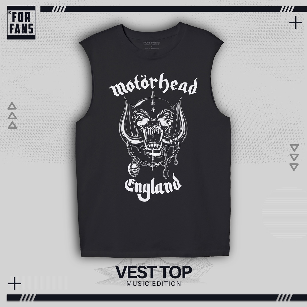 VEST / TANK TOP - Kaos Tanpa Lengan FOR FANS - MOTORHEAD ENGLAND BLACK