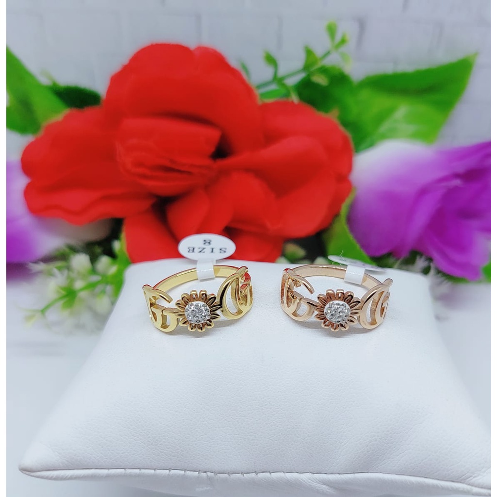 Cincin titanium permata perhiasan fashon 0324,0325