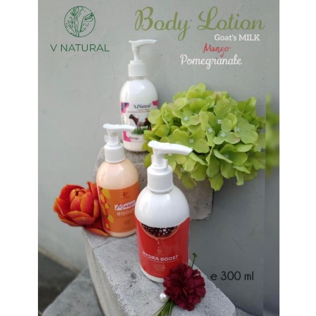 ⭐ BAGUS ⭐ V NATURAL BODY LOTION 300ML | Hbl Mango Boost Goat Milk Hydra Pome