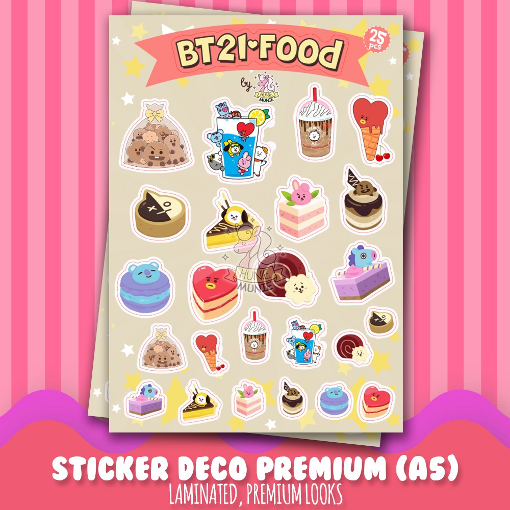 

MIN BELI 2 - Sticker Deco Premium SERIES - BT21 Flamingo Ice Cream Unicorn Mermaids Stiker