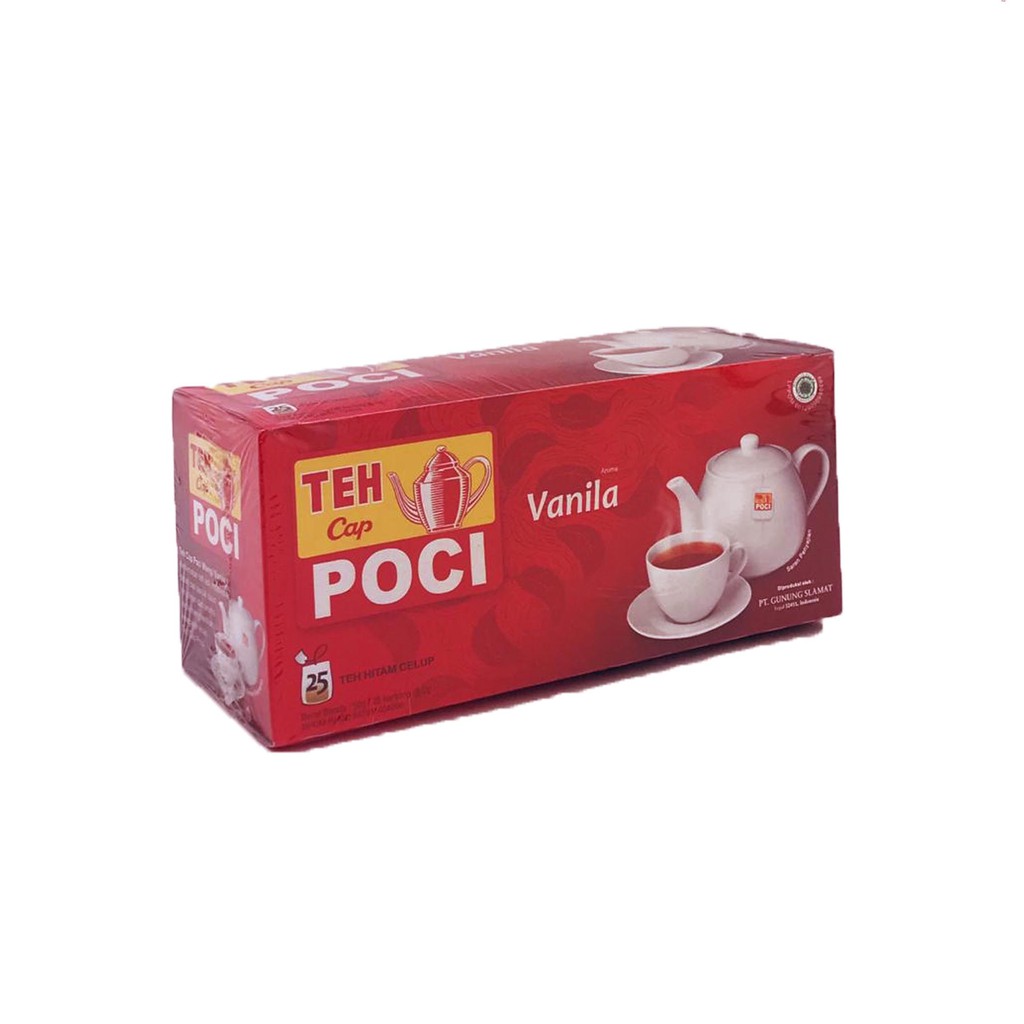 Teh Cap Poci / Teh Hitam Celup / Aroma Vanilla / isi 25 kantong