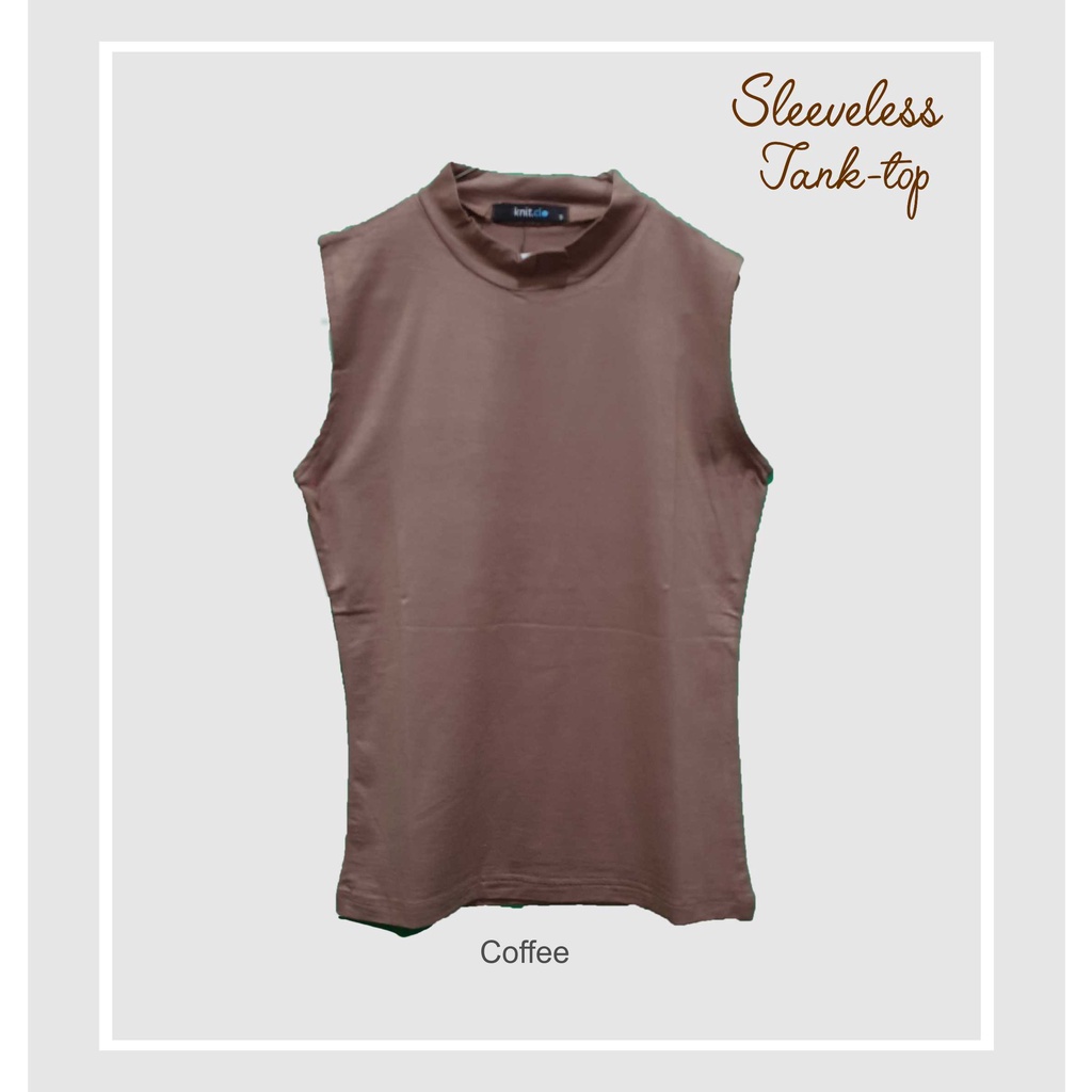 KNITCLO TURTLE NECK TANK TOP WANITA Sleeveless Rayon Spandex Soft-2