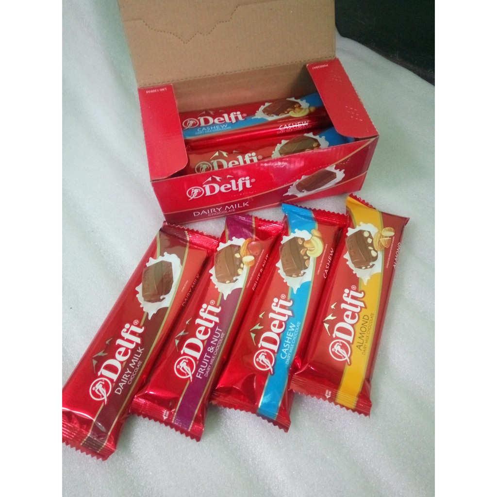 

DELFI DAIRY MILK 40GR COKELAT - COKLAT DELFI 40 GR PREMIUM BAR ALMOND MEDE FRUIT CASHEW 40 GRAM