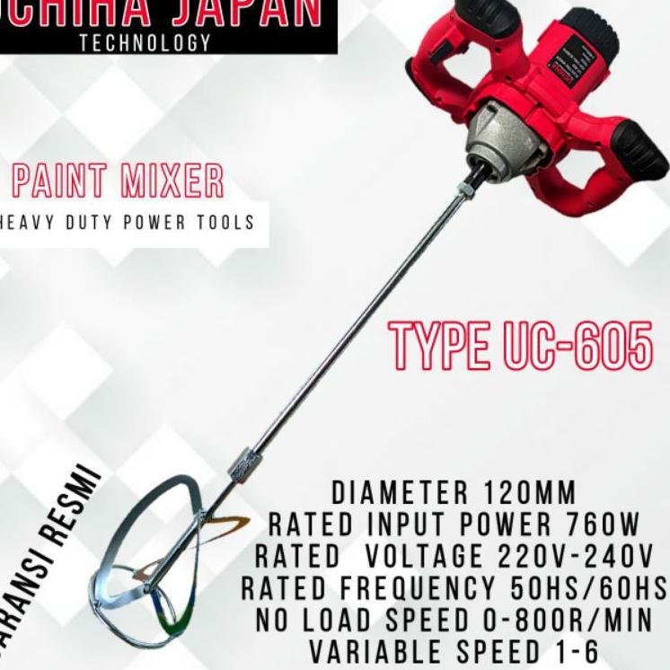 Mesin pengaduk semen cat Slime adonan elektrik mixer power kuat UCHIHA (ART. Z0294)