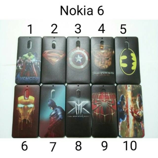 Case Hitam Karakter For Nokia 6 / Softcase Nokia 6
