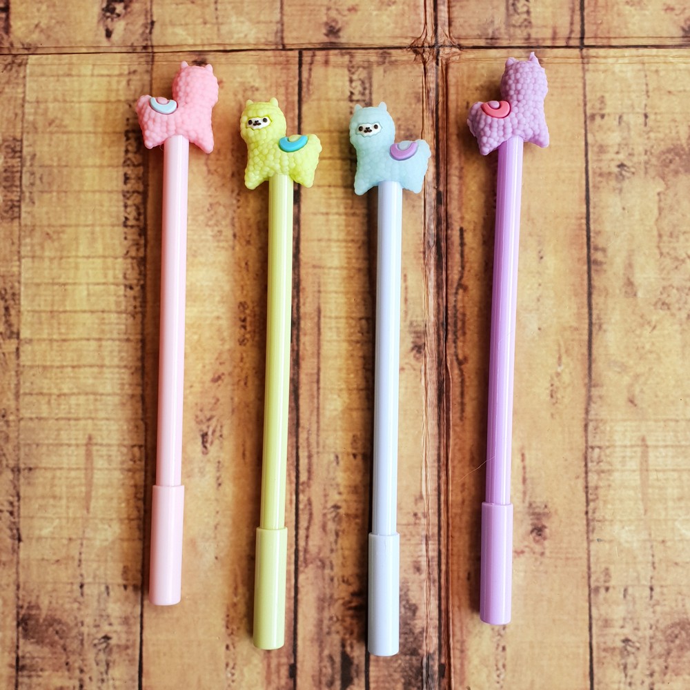 4 Pcs Pen - Pulpen - Ballpoint Gel Lucu - Pen Motif Sheep 3048 0.38mm /ilama