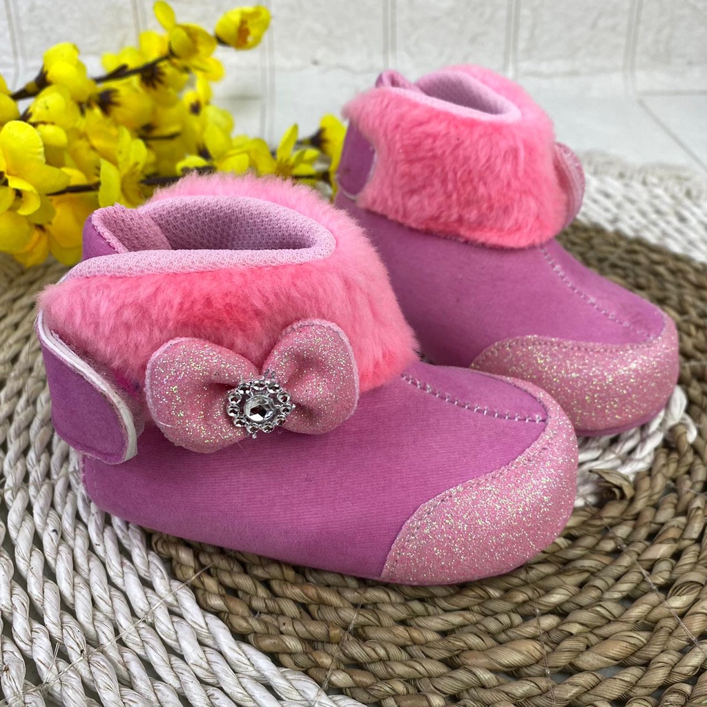 [TAMAN SEPATUKU] SEPATU TRENDY MURAH BOOT ANAK BAYI PEREMPUAN GLITTER 0-12 BULAN LPX04