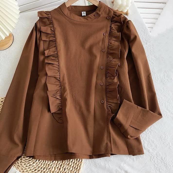 (BOOMING) Vallina Outfit - Candis Blouse Atasan Baju Wanita Muslim Korean Style
