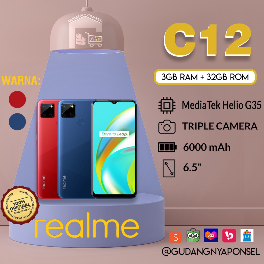 [100% RESMI] REALME C12 — 3GB/32GB
