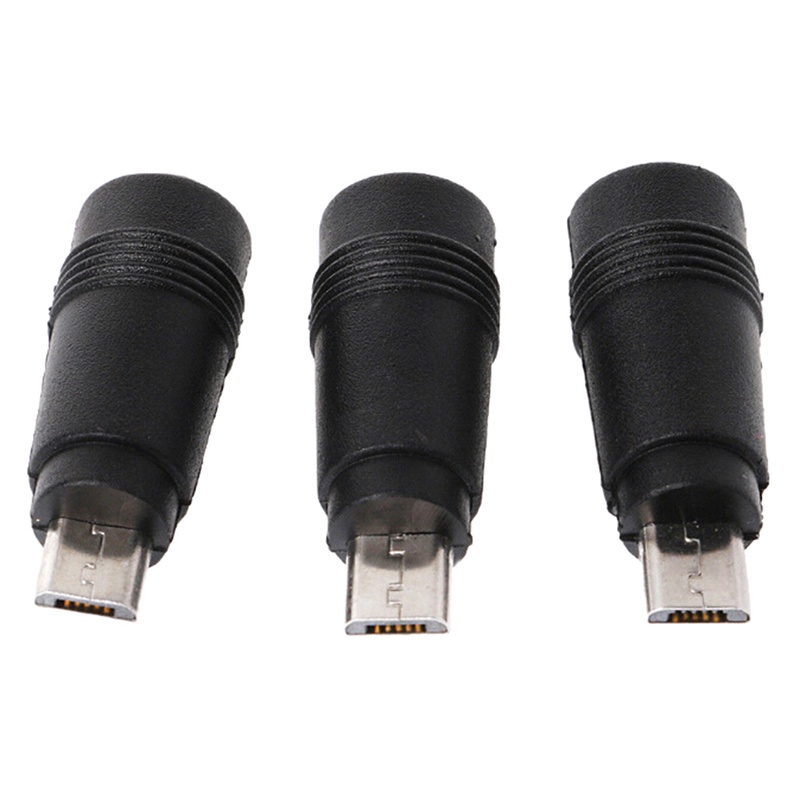 {LUCKID}2Pcs DC 5.5*2.1mm female jack plug to micro USB 5pin male power converter