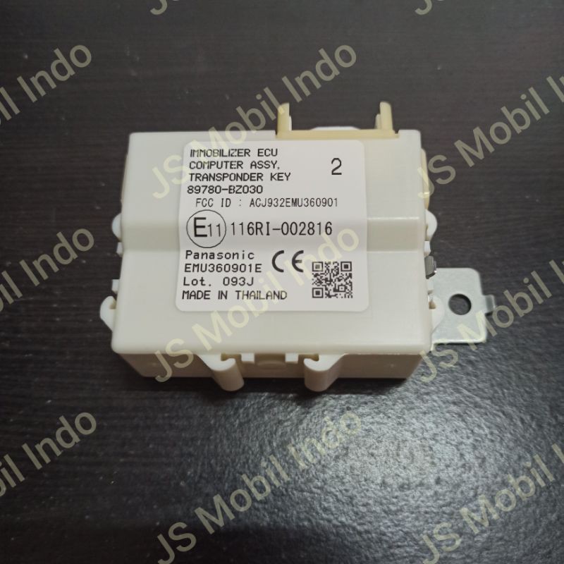 Ecu Komputer Computer Immobilizer Toyota Calya 89780-BZ030 Asli