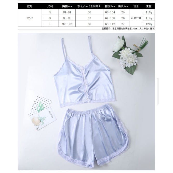 Aneka macam Set Kamisol satin licin baju tidur wanita mengkilap sleepwear