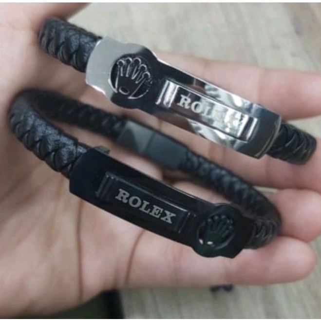 Gelang Kulit Rolex Titanium anti karat 316L