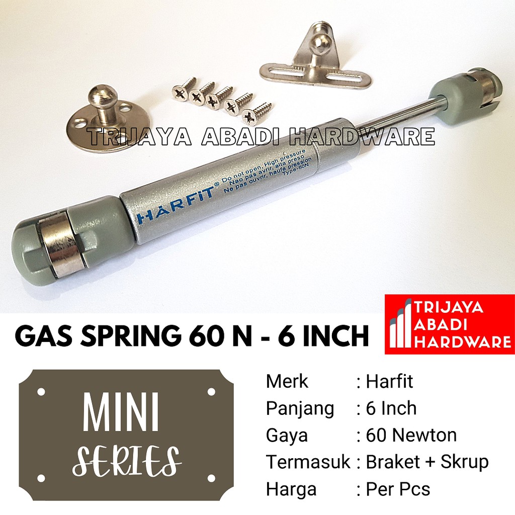 Gas Spring 60N - 6inch Mini Hidrolik Pintu Kabinet Harfit